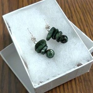 Rare Handmade Seraphinite Dangle Earrings